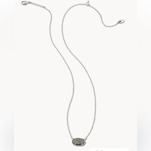 Kendra Scott Grayson Silver Pendant Necklace in Platinum Drusy